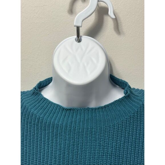 Prinbara Women's Mock Neck Oversized Teal Knit Sweater Size S - Picture 3 of 10